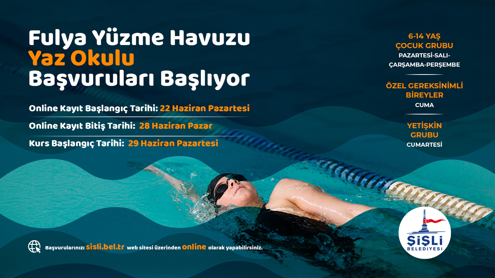 FULYA YÜZME HAVUZU YAZ OKULU BAŞVURULARI BAŞLIYOR