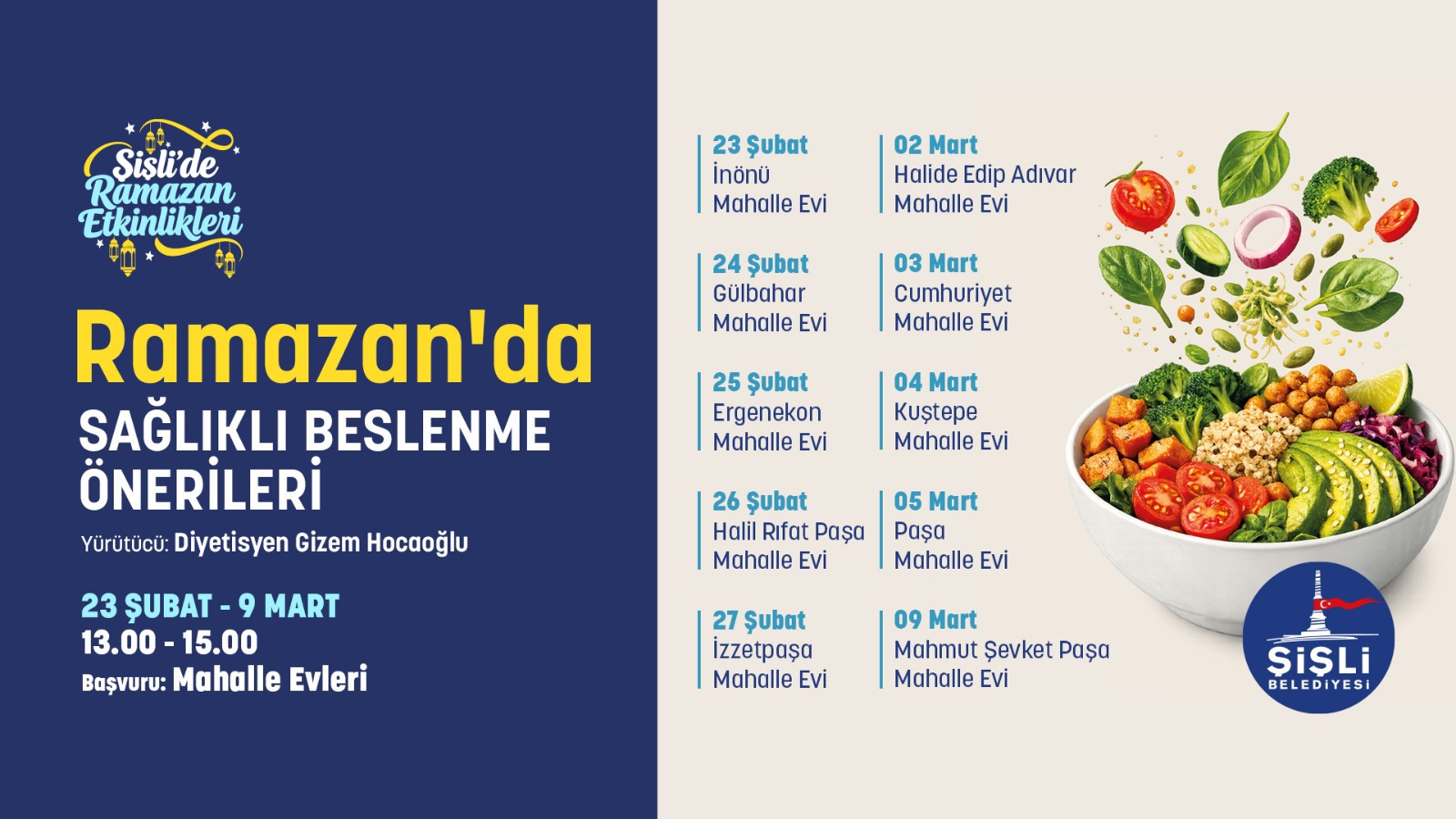 RAMAZAN'DA SAĞLIKLI BESLENME ÖNERİLERİ